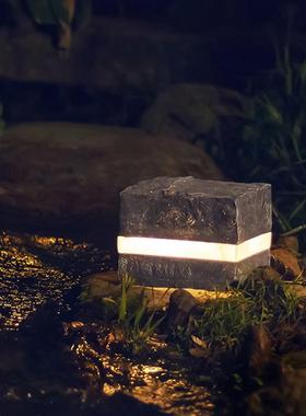 石头造型灯条纹发光灯局部发光灯发光石头灯文旅文创产品