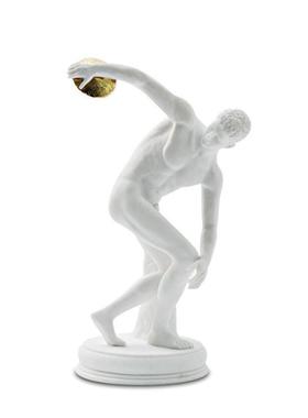 现代创意摆件白色人砂岩摆件黑色人思考者书挡摆件样板房家居饰品