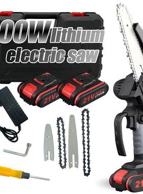 4寸6寸迷你剧锂电电锯手提式电链锯户外无线伐木单手锯砍树修枝锯