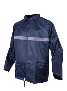 代尔塔407004PVC内涂层分体式防风防水带反光条涤纶工作雨衣