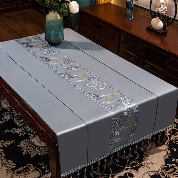 新中式茶几桌布客厅轻奢椭圆形台布家用长方形桌旗防滑布艺餐桌垫,淘宝优惠券,粉丝福利购,淘宝优惠卷