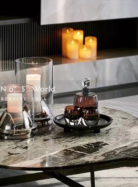 KINO奇诺f客厅茶几摆件轻奢高级感装饰品存酒器样板间飘窗吧台软