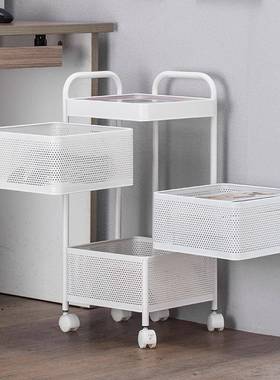 厨房蔬菜旋转置物架家居落地多层方形家用菜篮子果蔬收纳储物