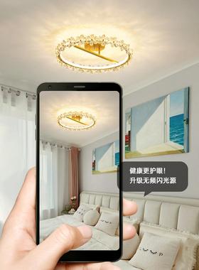 温馨浪漫轻奢网红花朵卧室灯led圆形吸顶灯主卧房间灯2025年新款
