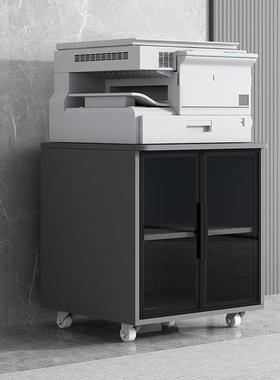 打印机柜A3复印机柜圆角移动底座柜储物柜文件柜资料柜玻璃门