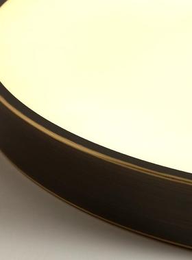 北欧现代简约卧室灯超薄圆形全铜灯具美式书房阳台走廊灯具三色