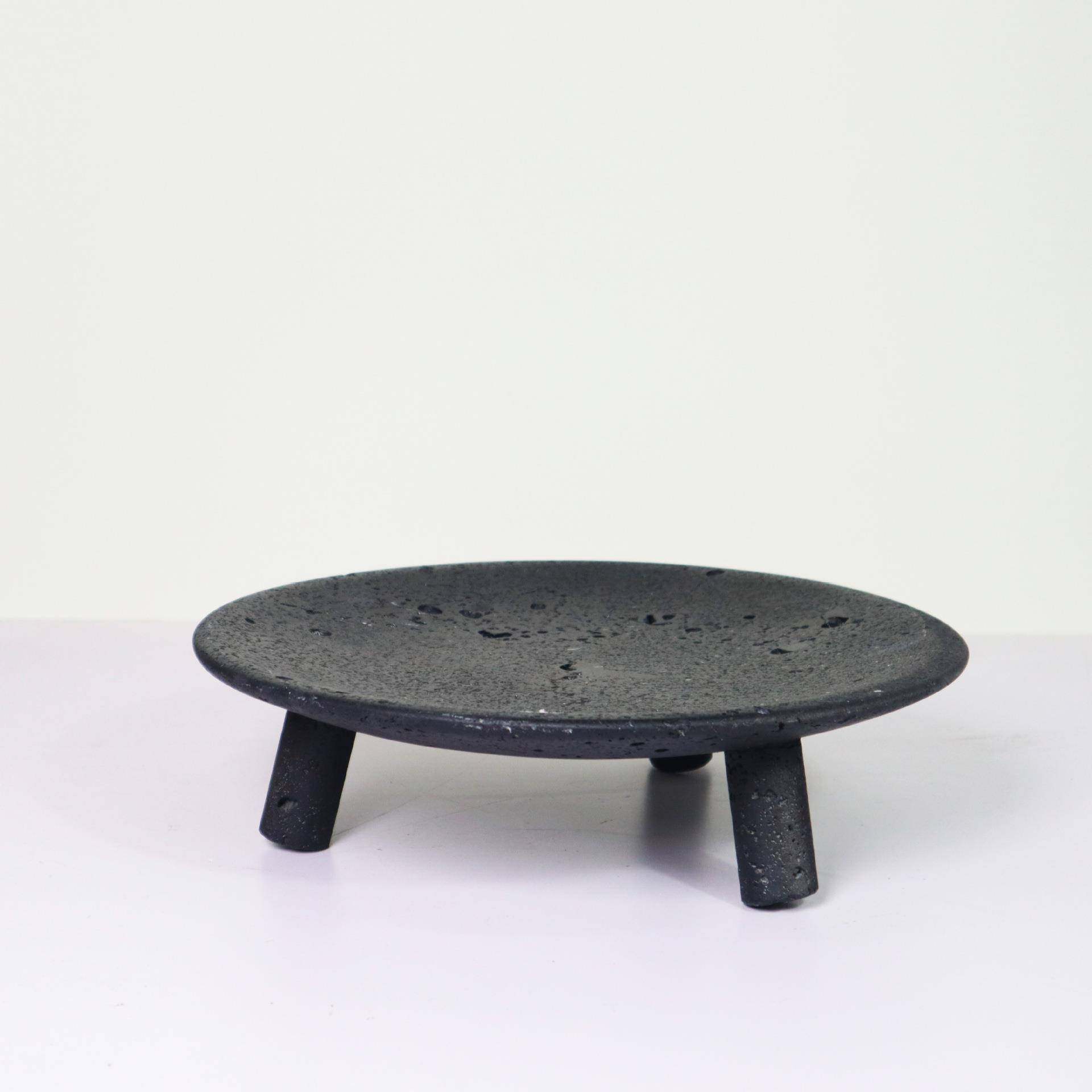 现代简约大理石黄洞石高脚托盘果盘工艺品创意摆件桌面装饰样板间,淘宝优惠券,粉丝福利购,淘宝优惠卷