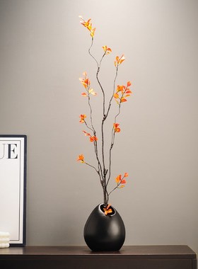 时来运转入户玄关壁龛摆件插花细长花瓶客厅电视柜新年高级感装饰