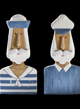 YBOX时尚家居蓝白海军风潮酷水手人像摆件水手情结情绪摆件装饰品