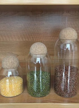 样板间厨房摆件收纳储物罐玻璃罐橱柜摆放装饰样板房软装搭配饰品