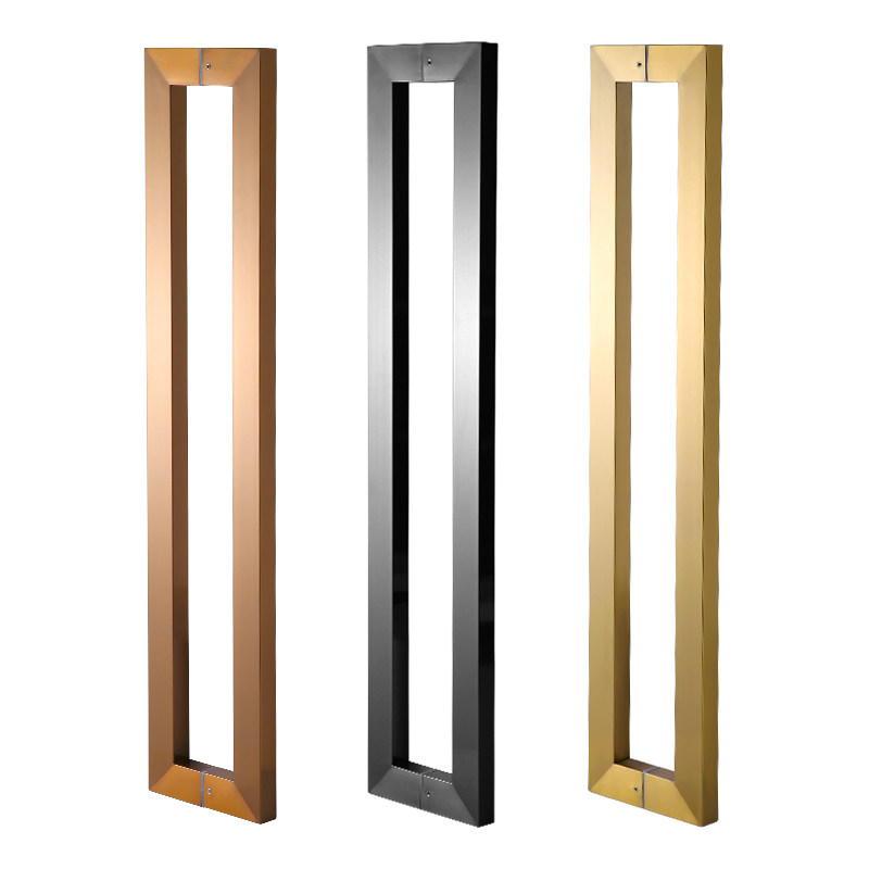 孔距40/56/76/96/116/146/176cm不锈钢玻璃门黑色大拉手 木门把手 - 图3