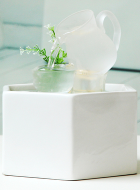 现代轻奢流水喷泉开业生财玄关创意办公室装饰桌面循环水摆件女士