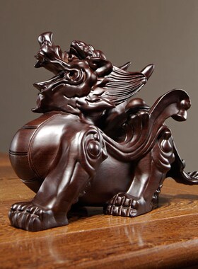 【厂家直销】黑檀木雕貔貅摆件实木大号一对客厅家居办公室装饰开