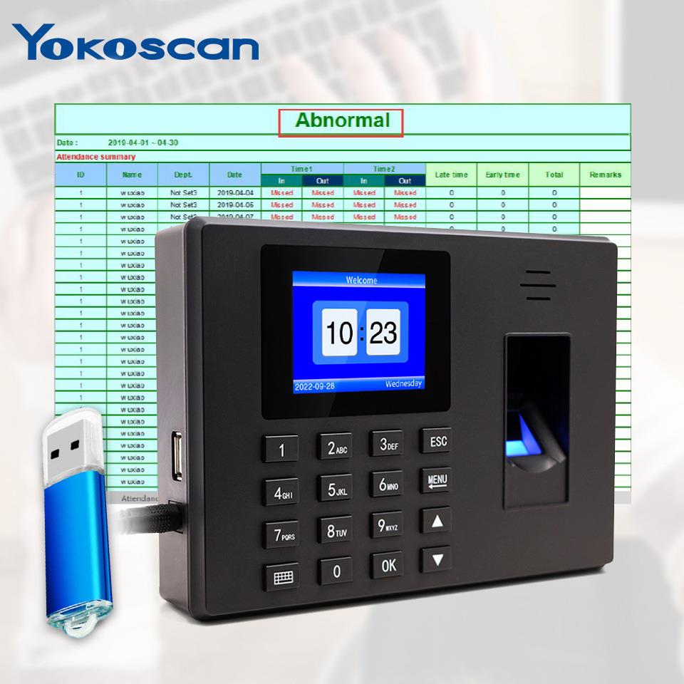 Youku F06 fingerprint attendance machine Spanish Portuguese English export punch card machine employee sign-in machine to and from work