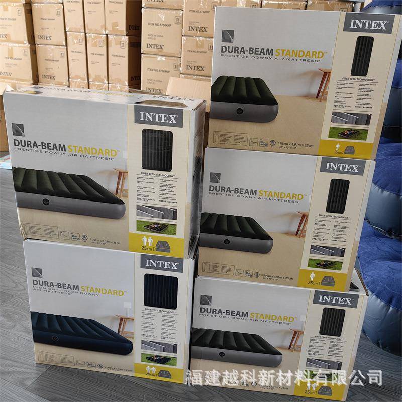 INTEX加厚充气床线拉款植绒气垫床露营气垫床户外双人便携空气床 - 图2