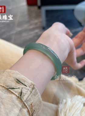 玉髓手镯天然油青色玉髓手镯青绿翡翠色玛瑙玉髓女款玉镯厂家
