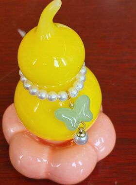 陶瓷旋转小葫芦底座解压高颜值转转小玩具璞玉小葫芦装饰摆件