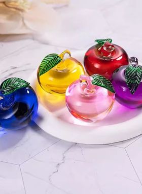 新年水晶苹果摆件客厅玄关电视柜茶几桌面装饰品乔迁新居送人礼物