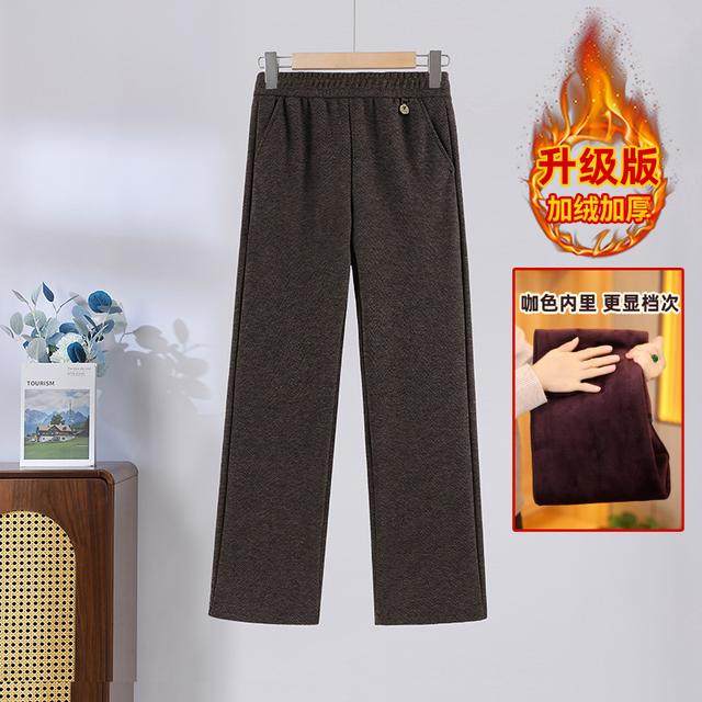 中老年人秋冬长裤直筒高腰松紧妈妈装宽松休闲大码加绒加厚百搭裤,淘宝优惠券,粉丝福利购,淘宝优惠卷