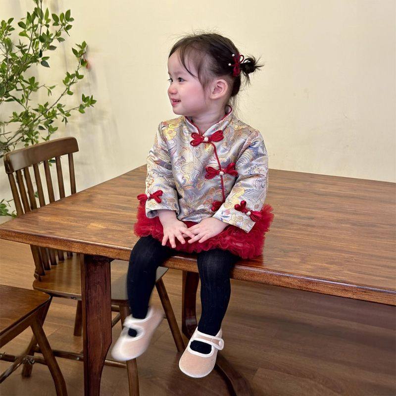 女童拜年服冬装女宝宝新中式连衣裙夹棉加厚周岁礼服新年旗袍裙冬,淘宝优惠券,粉丝福利购,淘宝优惠卷