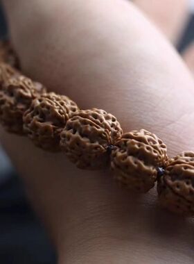 老树花王小金刚菩提手串梅花单圈手持108颗双龙纹原籽文玩手串男