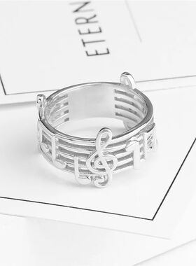 Fashion Musical Note Ring Hollow Musical Symbol Ring Jewelry