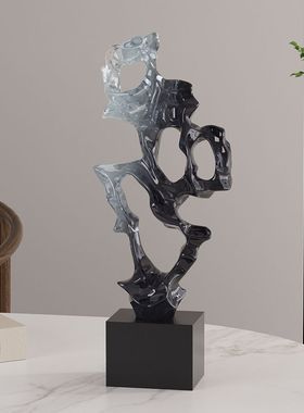 抽象艺术太湖石摆件创意雕塑工艺品高档客厅玄关电视柜酒柜装饰品