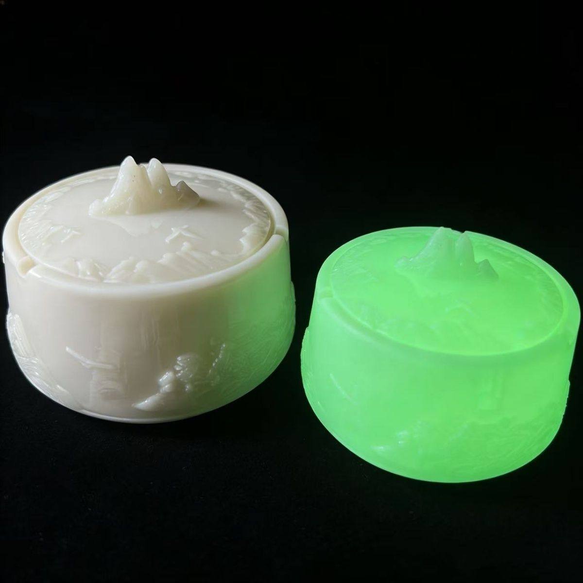 烟灰缸热卖款夜光创意个性高档浮雕山峦烟灰缸茶几摆件大号带盖,淘宝优惠券,粉丝福利购,淘宝优惠卷