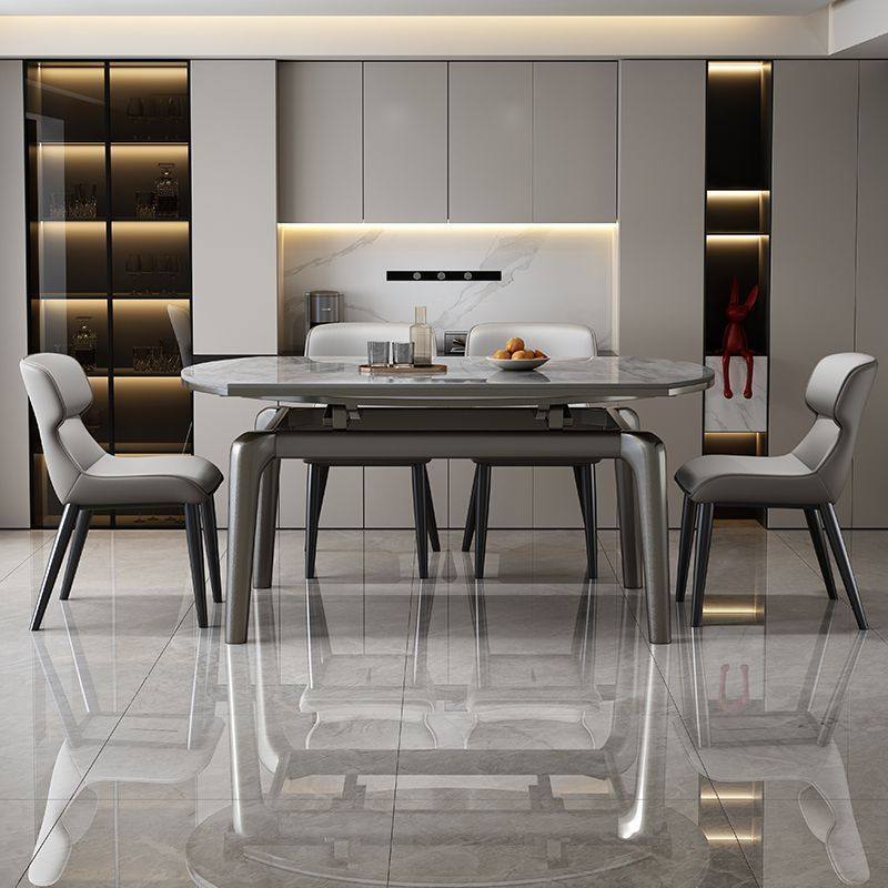 意式极简岩板餐桌椅组合钢琴烤漆轻奢家用伸缩折叠小户型吃饭桌子,淘宝优惠券,粉丝福利购,淘宝优惠卷