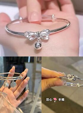 莫比乌斯环在逃公主蝴蝶结铃铛手镯女闺蜜四人手环手链三人款学生