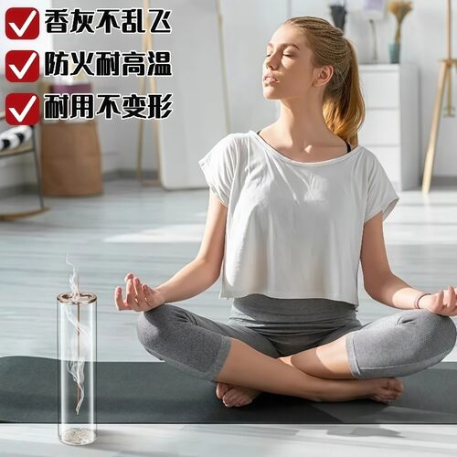 防灰飞倒挂香插玻璃容器防洒创意家居香薰摆件瑜伽馆香插透明香炉 - 图3