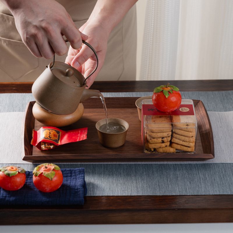 黑胡桃木长方形酒店餐盘餐厅端菜盘日式茶盘实木水果盘子木质托盘 - 图2