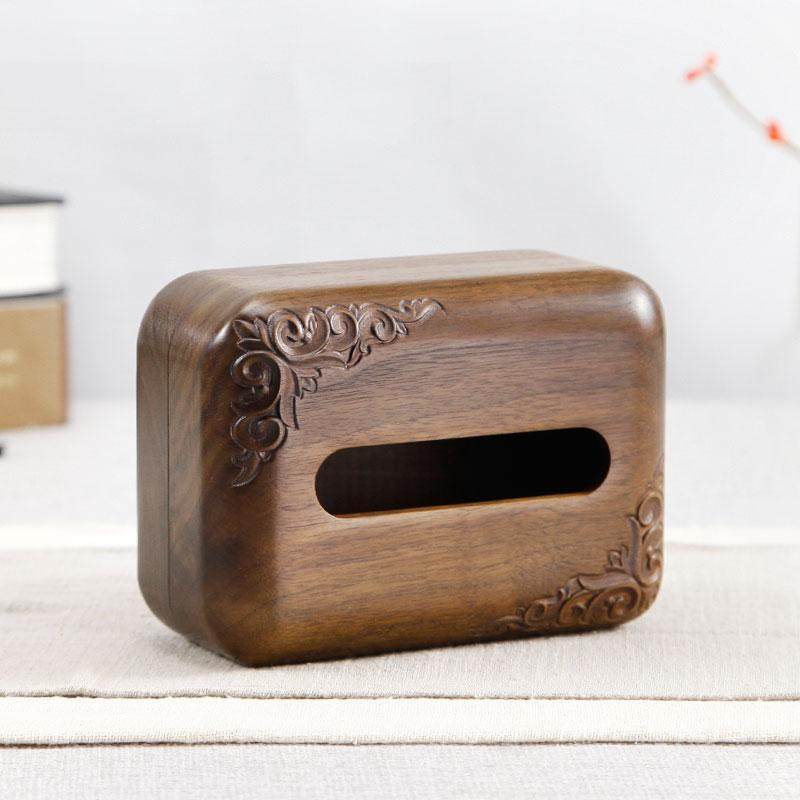 黑胡桃木创意收纳抽纸盒新中式办公简约木质纸巾盒实木高档抽纸盒,淘宝优惠券,粉丝福利购,淘宝优惠卷