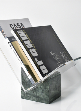 轻奢简约亚克力杂志架陈列架书架桌面摆件书房样板房家居软装饰品