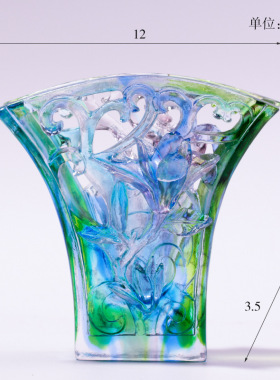 琉璃笔筒白玉兰办公室摆件中国风礼物企业定制礼品送老外桌面摆设