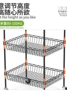 家用厨房调味料用品水果蔬菜带脚轮储物架卧室置地式可移动置物架