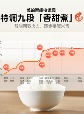 美的电饭煲家用3L小型多功能饭锅