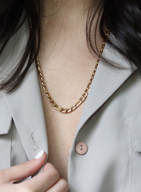 不锈钢配饰镀金男女情侣项链