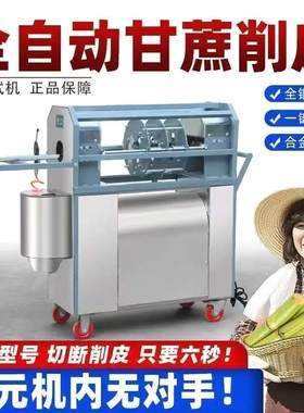 甘蔗削皮切段一体机新款摆摊电动商用去皮多功能机器摆地摊