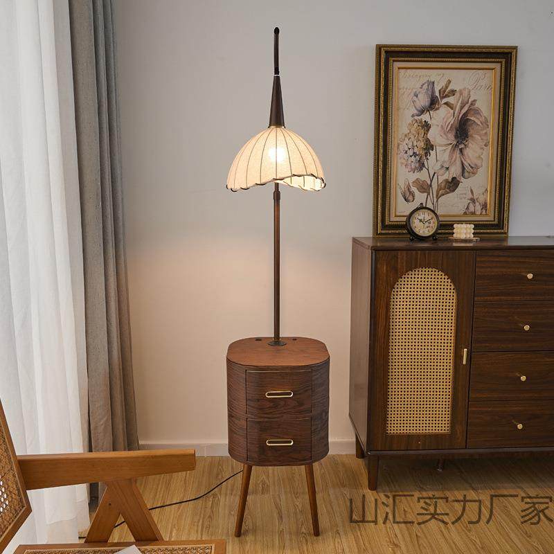 抽屉落地灯美式复古风客厅沙发旁茶几灯卧室床头柜一体高级落地灯,淘宝优惠券,粉丝福利购,淘宝优惠卷