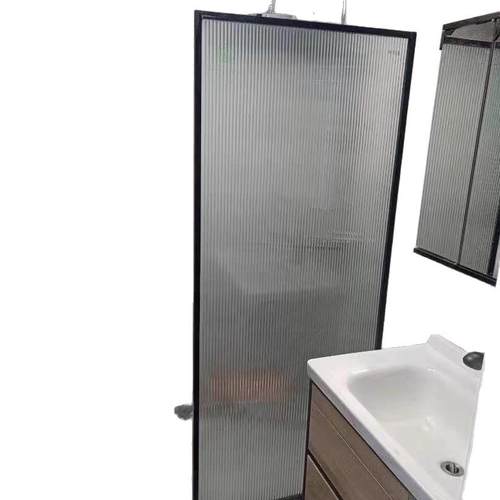 外贸批量工程不锈钢卫生间隔断干湿分离玻璃门浴室浴屏家用门一字 - 图3