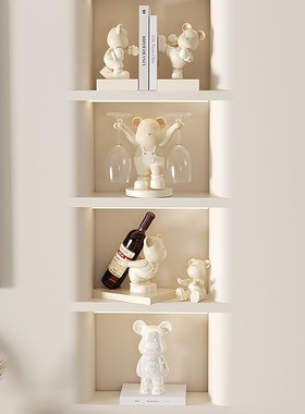 客厅电视柜酒柜装饰摆件暴力熊高级感乔迁新居礼物奶油风组合套装