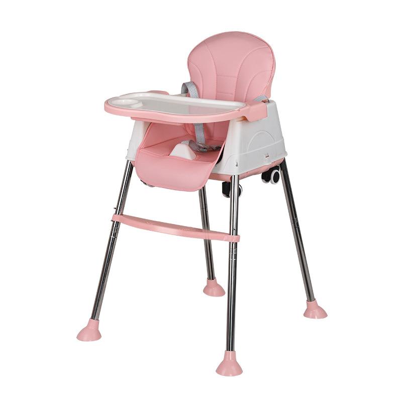 Children's dining chair height adjustable baby dining chair PU pad double dinner plate easy to clean baby chair high chair factory
