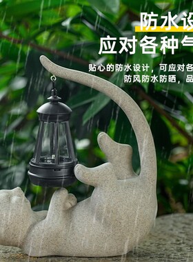 猫咪太阳能灯庭院造景民宿花园院子F布置户外花园装饰摆件小夜灯