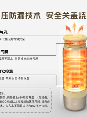 便携式电热水壶旅行加热烧水杯