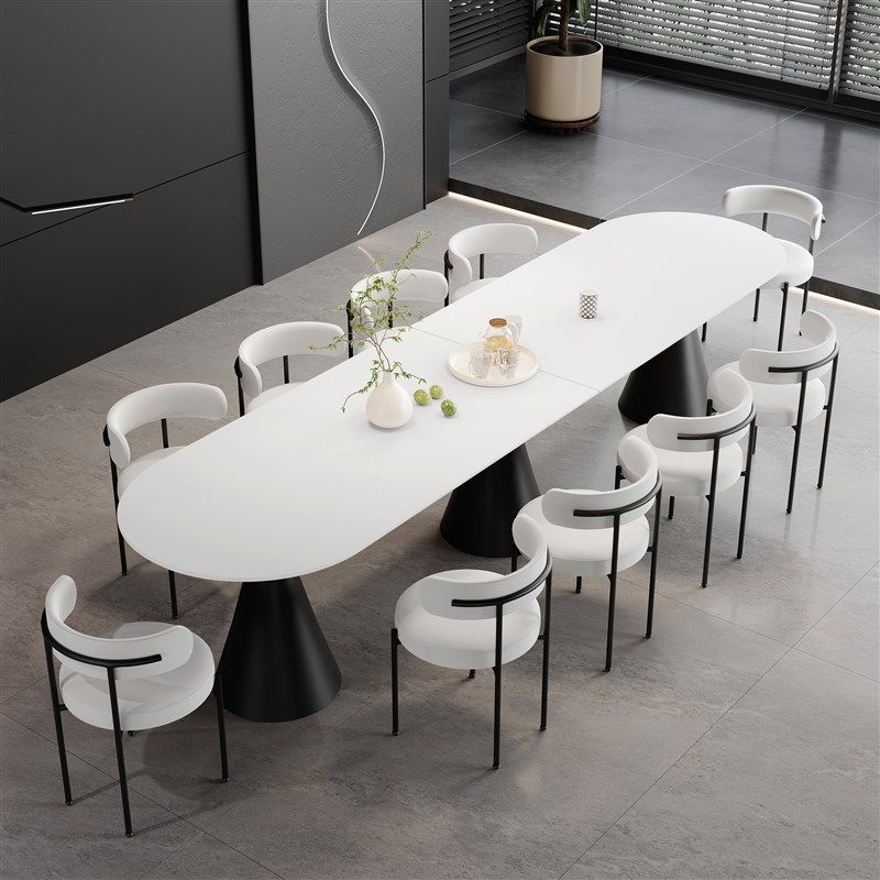 轻奢岩板会议长桌工作台6-10人大型餐桌商务会客接待洽谈桌椅组合,淘宝优惠券,粉丝福利购,淘宝优惠卷