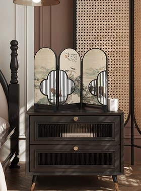 客厅桌面摆件电视柜装饰品镜子小屏风摆台画新中式高级感家居好物