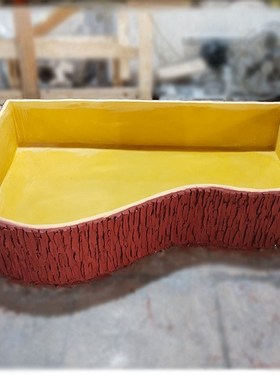 定做可移动阳台养鱼防水鱼池水泥钢筋庭院花园鱼缸假山摆件装饰品