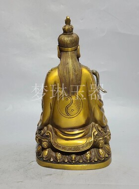 厂家 纯黄铜太上老君元始道德天尊座像大中小号三清道尊摆件