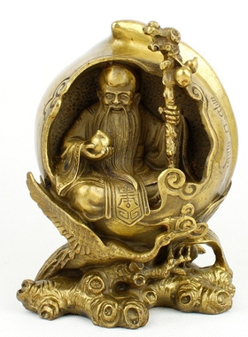 厂家直销纯铜寿星 寿中寿 寿桃仙鹤铜老寿星贺寿礼品黄铜寿星贺寿
